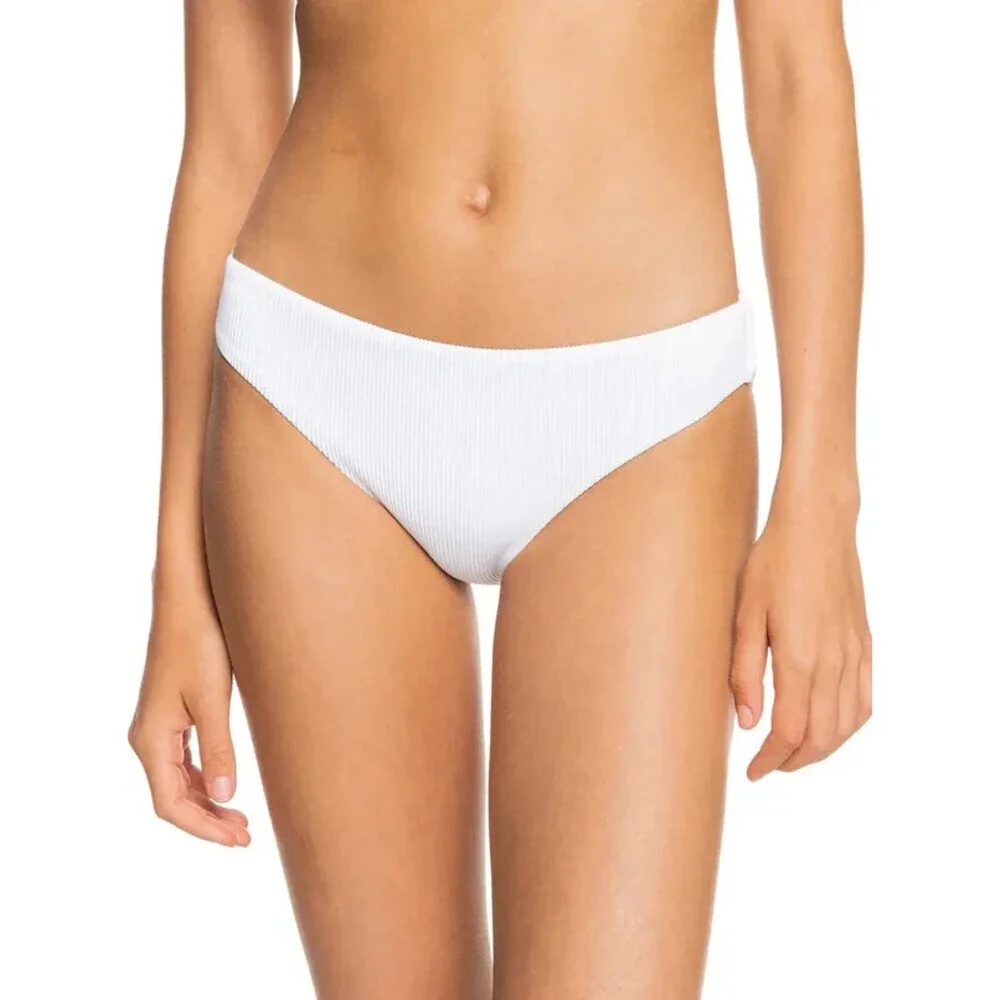 Roxy Love the Comber Bikini Bottom Women's 2XL White Ribbed Swimwear ERK1196